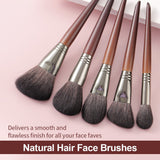 Natural Goat Hair Makeup Brush Set – Eyeshadow & Face Cosmetic Brushes