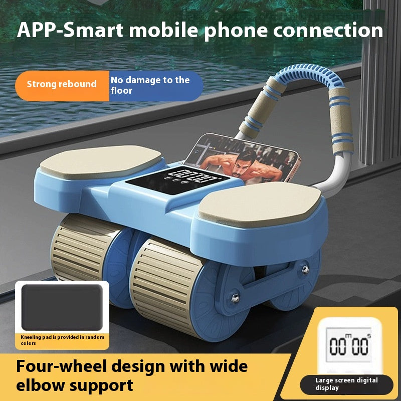Automatic Rebound Ab Roller Wheel – 4-Wheel Core Trainer for Abs & Home Fitness