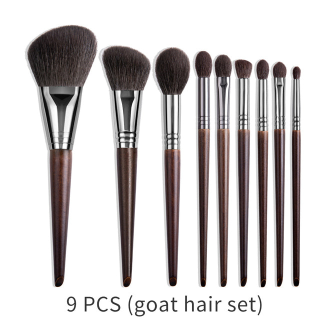 Natural Goat Hair Makeup Brush Set – Eyeshadow & Face Cosmetic Brushes