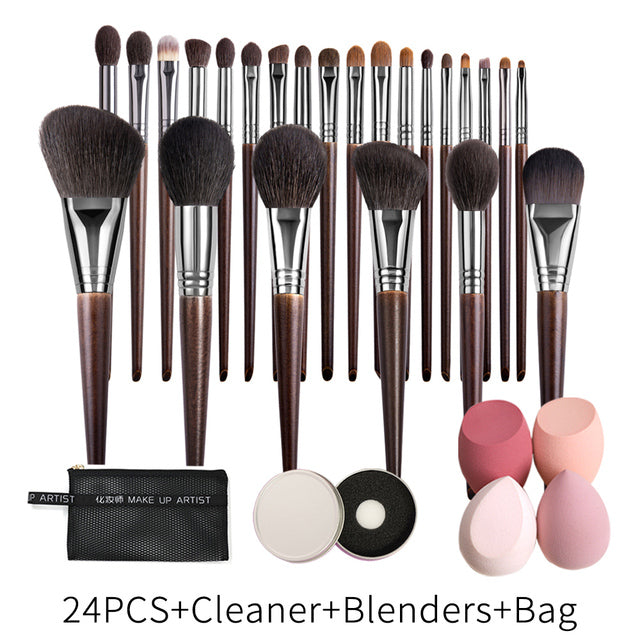 Natural Goat Hair Makeup Brush Set – Eyeshadow & Face Cosmetic Brushes