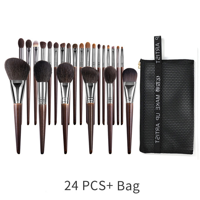 Natural Goat Hair Makeup Brush Set – Eyeshadow & Face Cosmetic Brushes