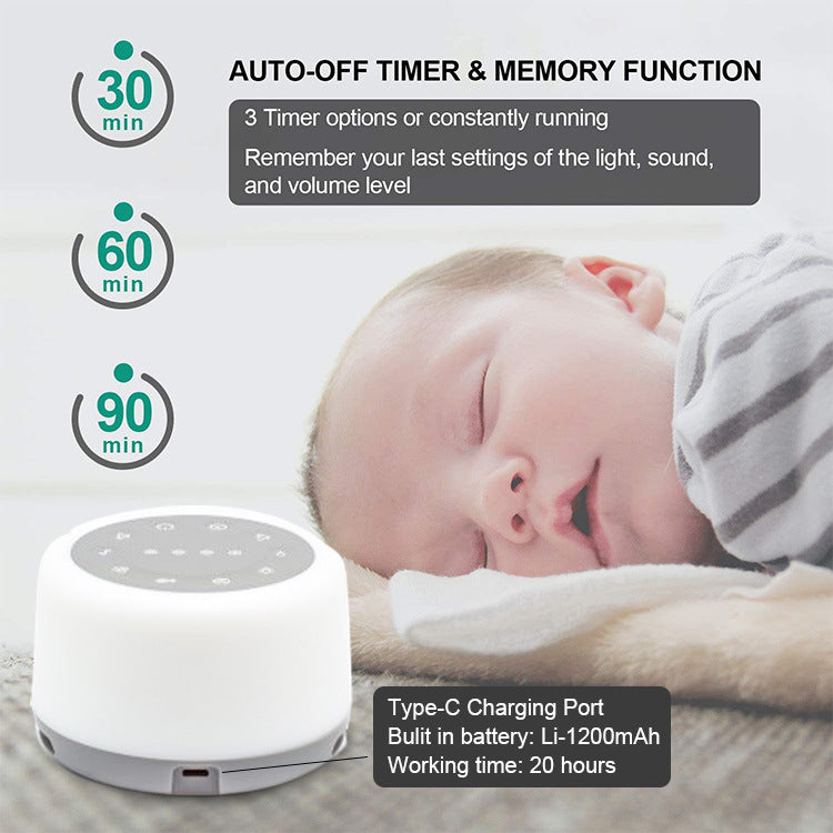 Smart Baby Night Light & White Noise Sleep Machine – Soothing Sound & LED Lamp